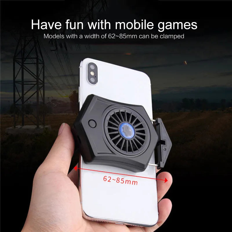 Black and white USB mobile phone radiator cooling fan for smartphone thermal management