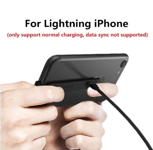 Compatible gaming phone cable with 90-degree L-shaped bend and white suction cup attached to a phone.