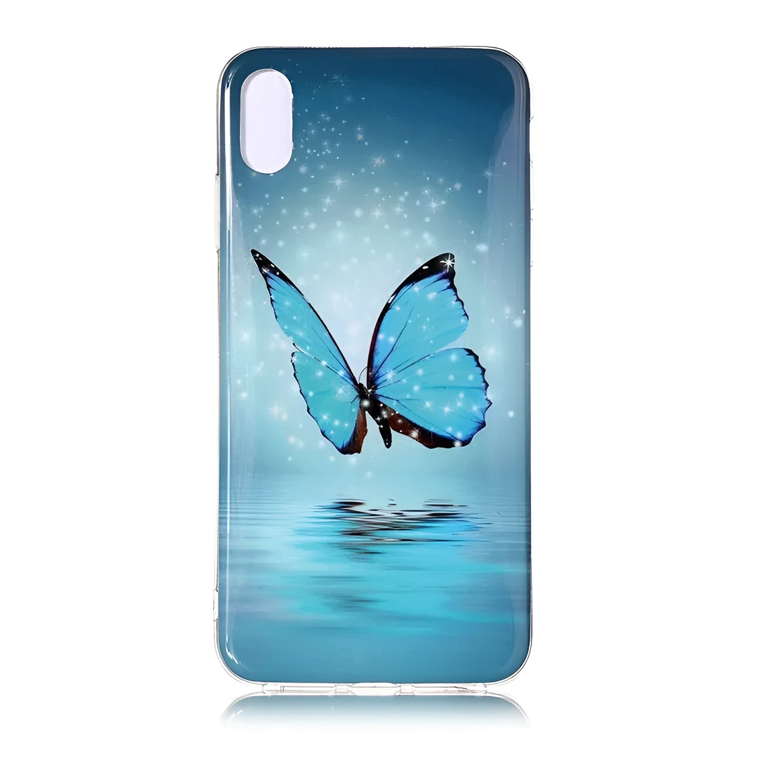 Luminous glow in the dark phone case with cartoon butterfly design for iPhone