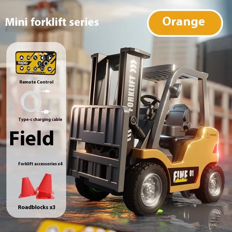 Bluetooth simulation engineering model remote-control automobile 1:64 mini alloy fork lift with mobile phone connection