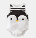 Newborn baby vest romper made from cotton in animal print designs