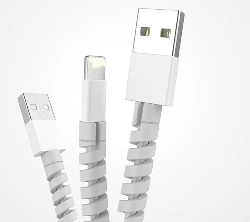 Plastic charging cable protector in black, 3.5cm length, for USB cable strain relief