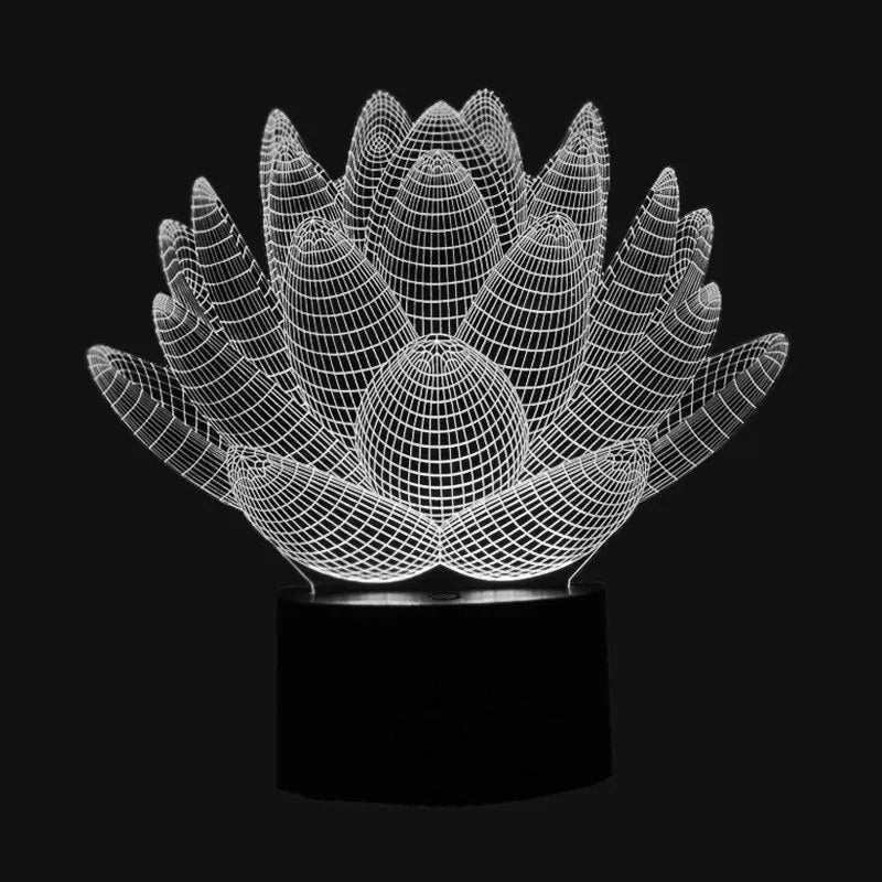 Modern lotus-shaped LED night light with acrylic shade and touch control