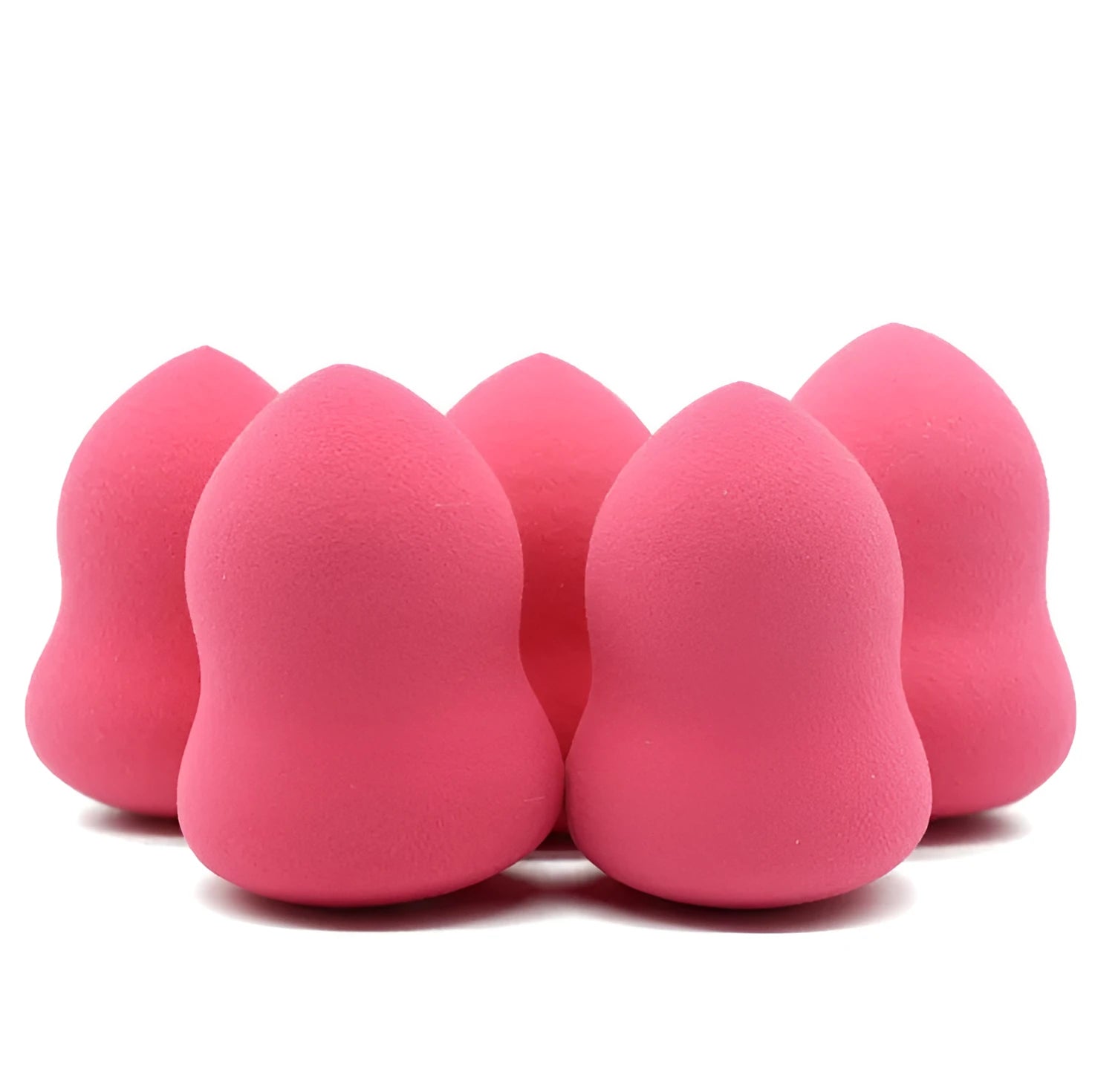 Pink non-latex makeup sponge for foundation application measuring 4x4x5.6 cm