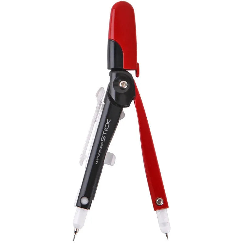 Automatic pen with built-in compass and protective cover in multiple colours