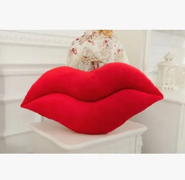 Creative sexy plush big lips pillow in pink, 50cm height, soft short plush fabric with PP cotton filling