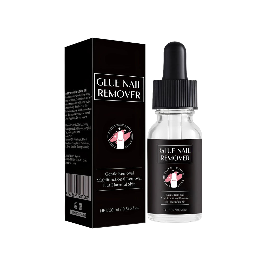 Nail glue remover appliance in 20ml bottle with FP-A066 specification label