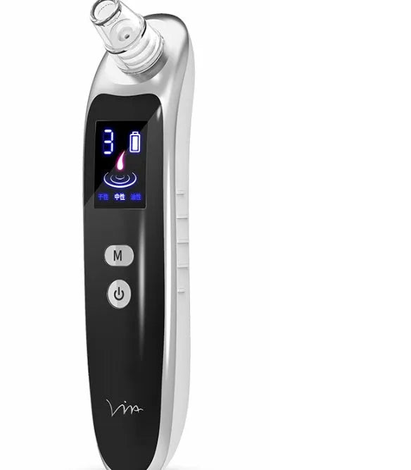 Electric pore cleaner for blackhead removal in black with three suction modes for skin types