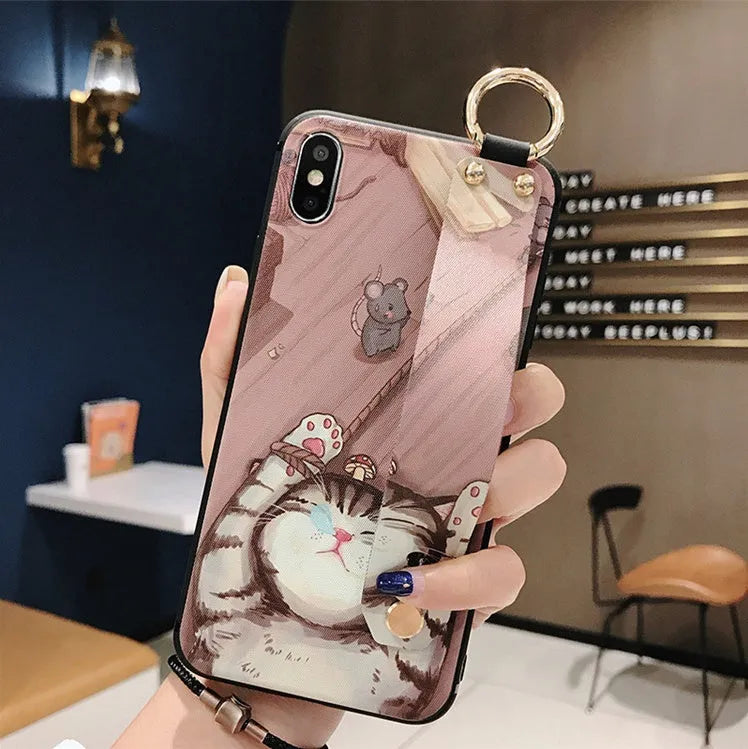 Samsung Galaxy phone case with integrated bracket showing hands-free positioning angle