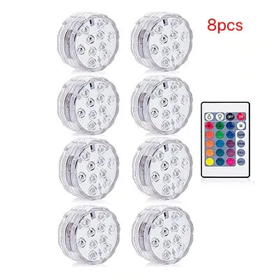 Round LED submersible candle lamp 6.5cm diameter waterproof floating electronic candle for decor