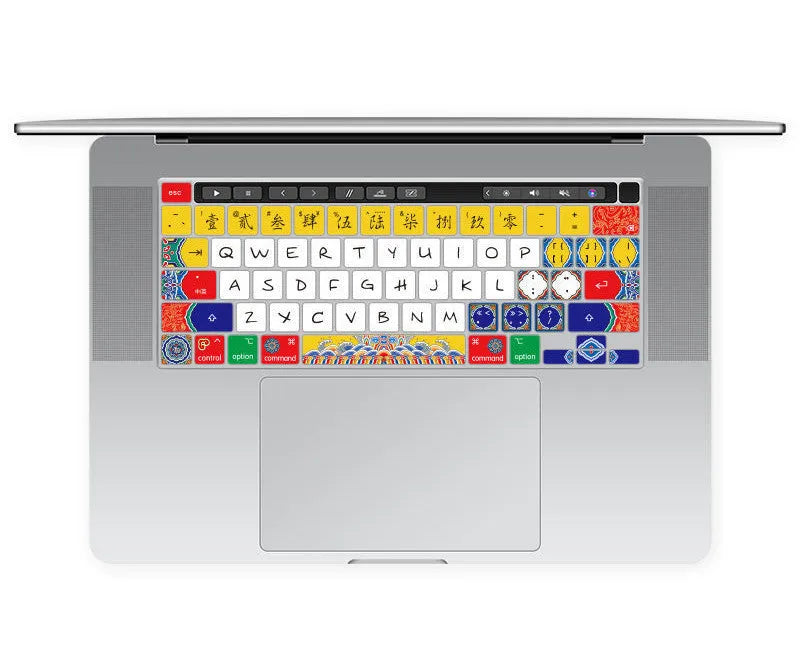 TPU keyboard protective film for MacBook Pro Air 13.3 inch showing colourful pattern options