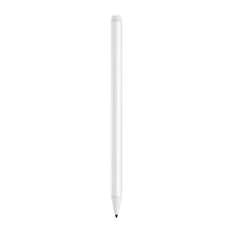White capacitive stylus pen for iPad with fine nib, aluminium alloy body