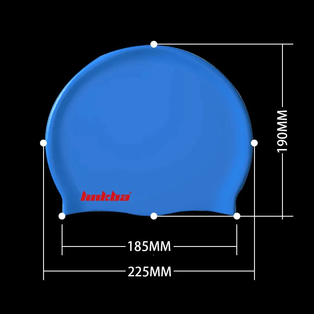 Adult silicone swimming cap with letter pattern in multiple colour options.