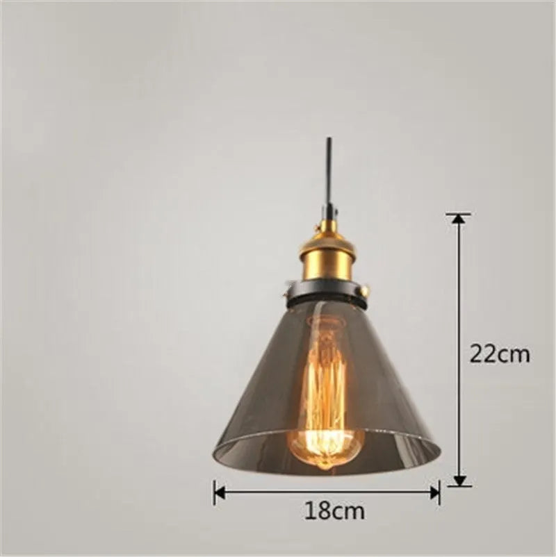 Nordic industrial glass chandelier in amber with adjustable 1.2m height
