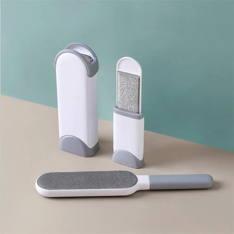 Electrostatic hair removal brush in L and S sizes for pet hair and lint removal on fabric surfaces