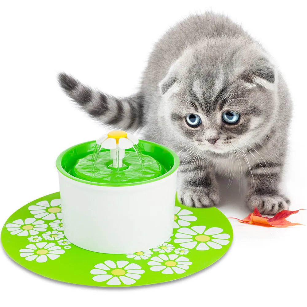 Blue square electric cat water fountain with filter, 19cm, plastic construction