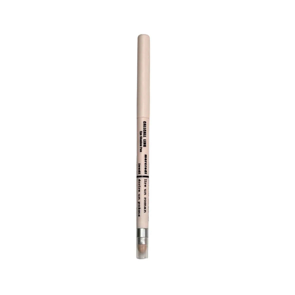 INS style 2-in-1 waterproof eye shadow pen in a selection of 14 brightening colours on a white background.