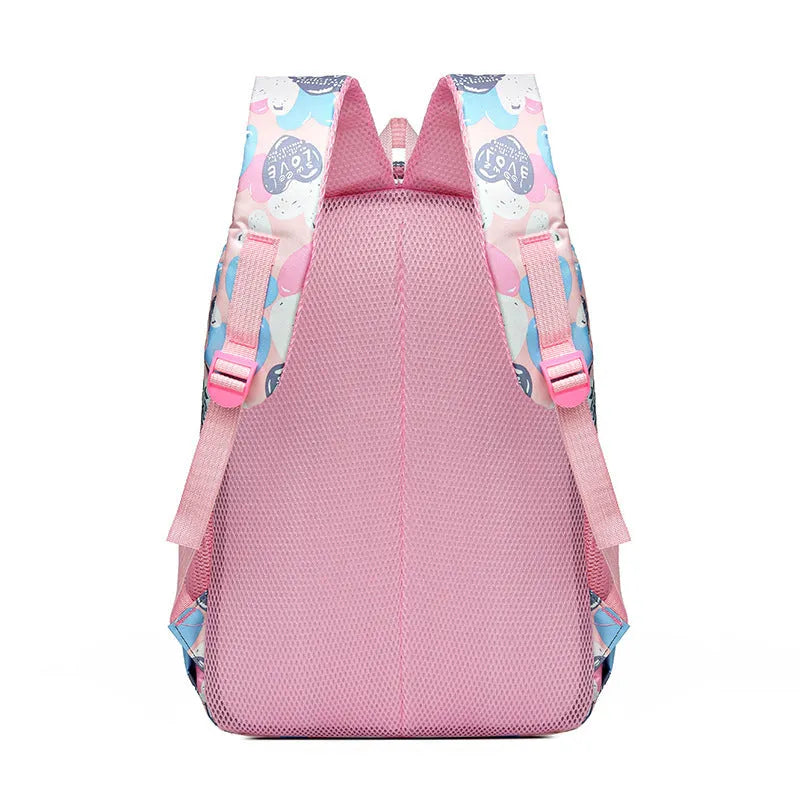 Student school backpack with burden alleviation design in Oxford cloth material