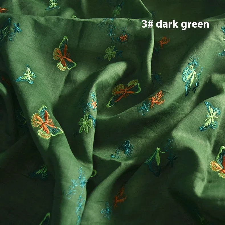 Pure ramie embroidery cloth Hanfu fabric beige colour 140cm width