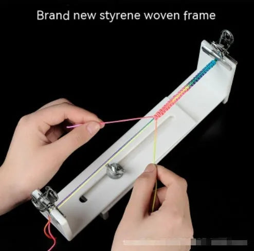 Solid wood handmade weaving machine DIY tool with fixing rack for jewellery crafting