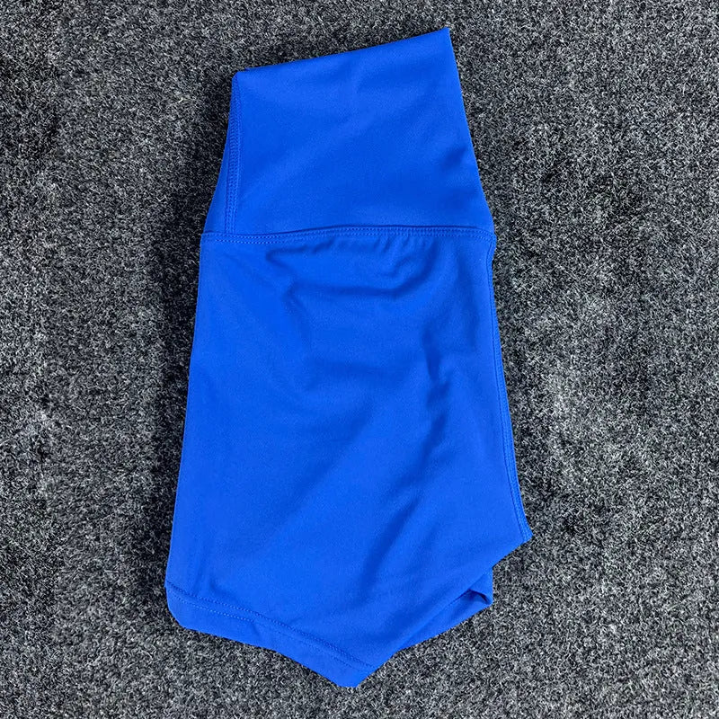 Women's high waist yoga shorts in nylon fabric available in multiple colours for sports activities