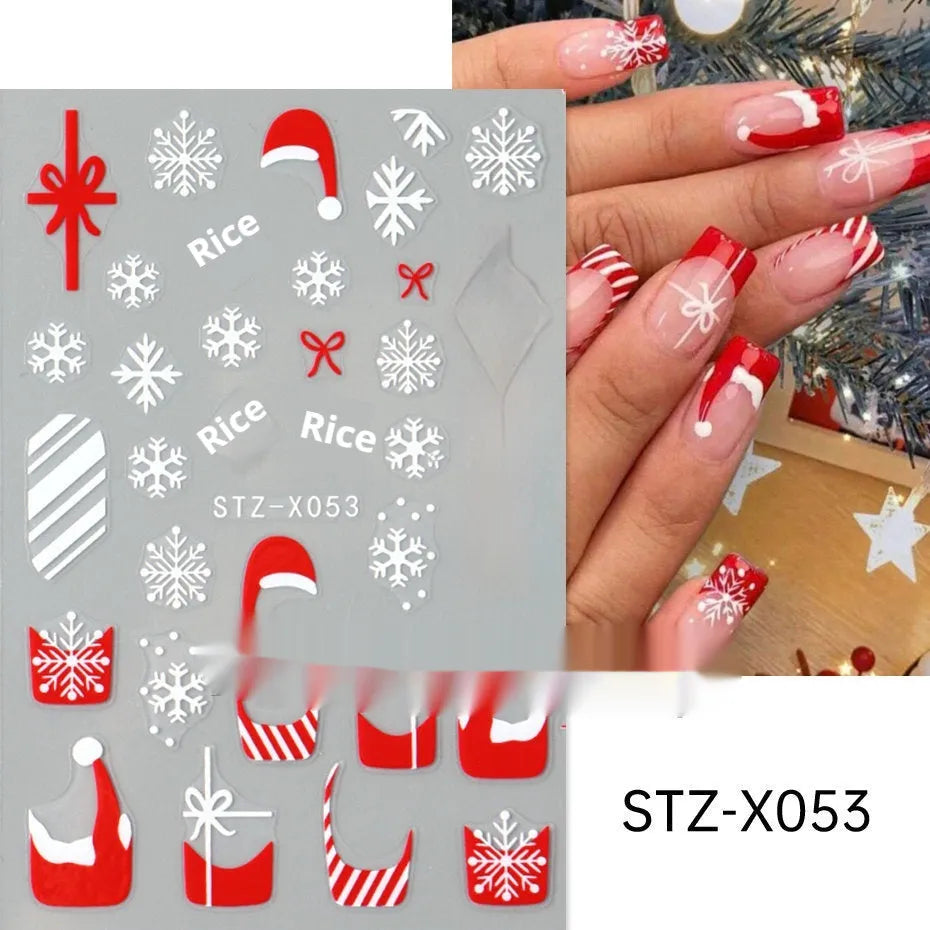 Black and silver stripe nail art sticker with a love pattern design on a plastic sheet.