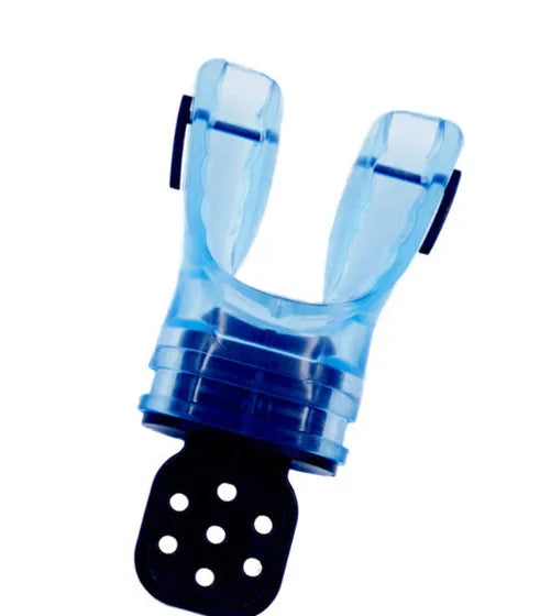 Plastic free diving mouthpiece made from edible silicone measuring 110mm length