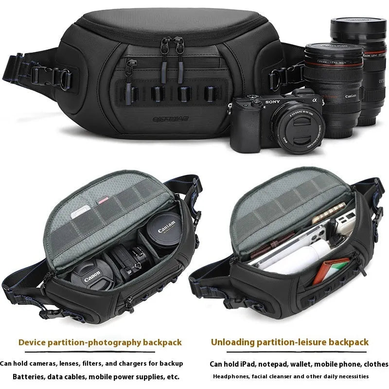 Waterproof shoulder camera bag in oxford cloth for DSLR cameras