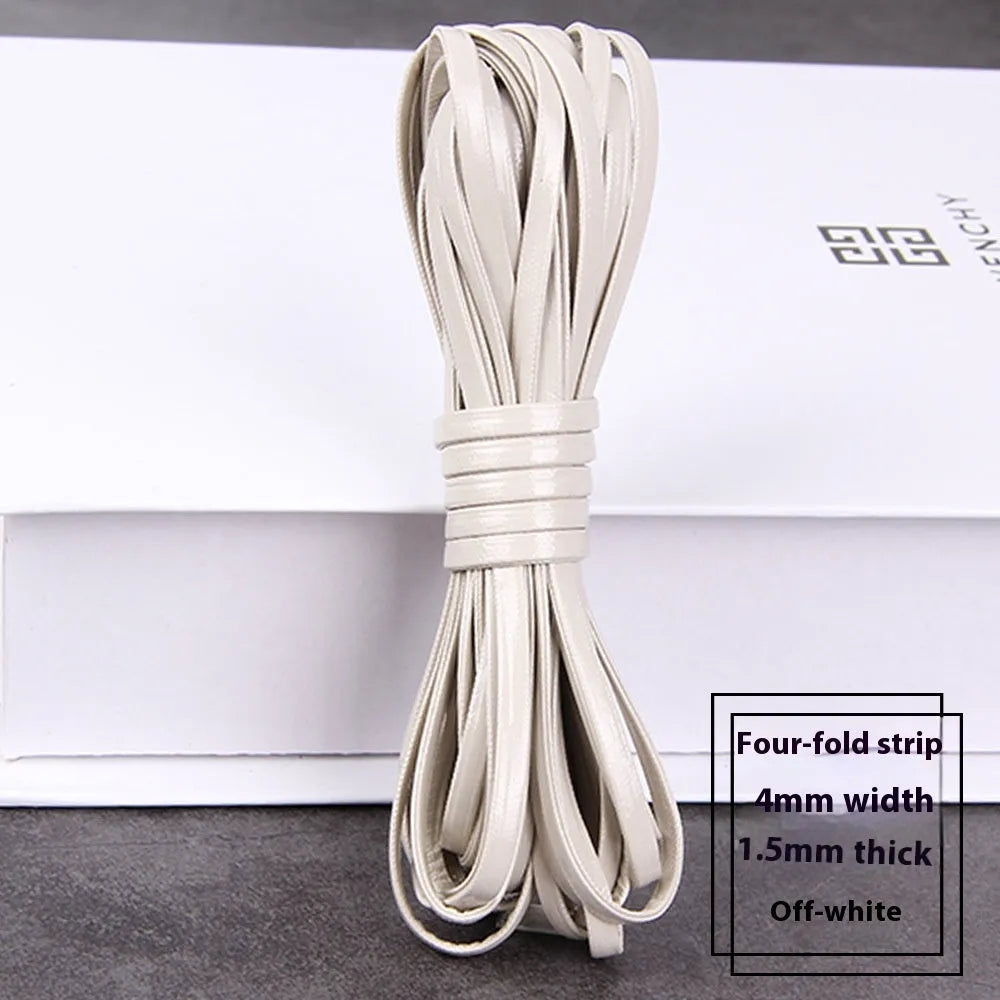 PU leather woven string cord in multiple colours showing different width options for crafting