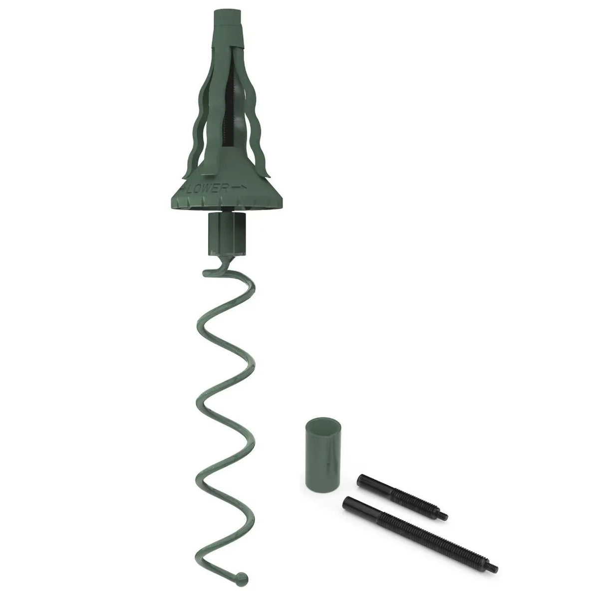 Adjustable Christmas tree topper stand with ABS plastic and metal bracket, injection moulded, silver tone