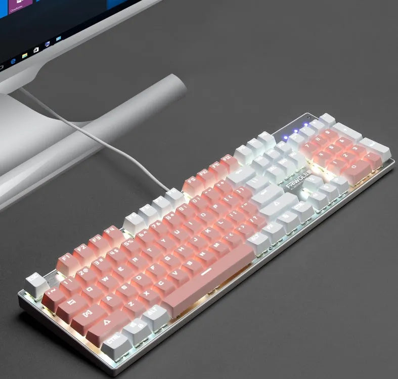 Mechanical waterproof gaming keyboard with 104 keys in black colour