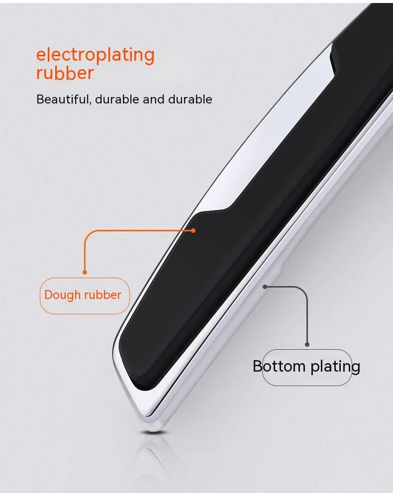 Black plastic silicone car door bumper strip set, four pieces measuring 9.5cm by 2cm each