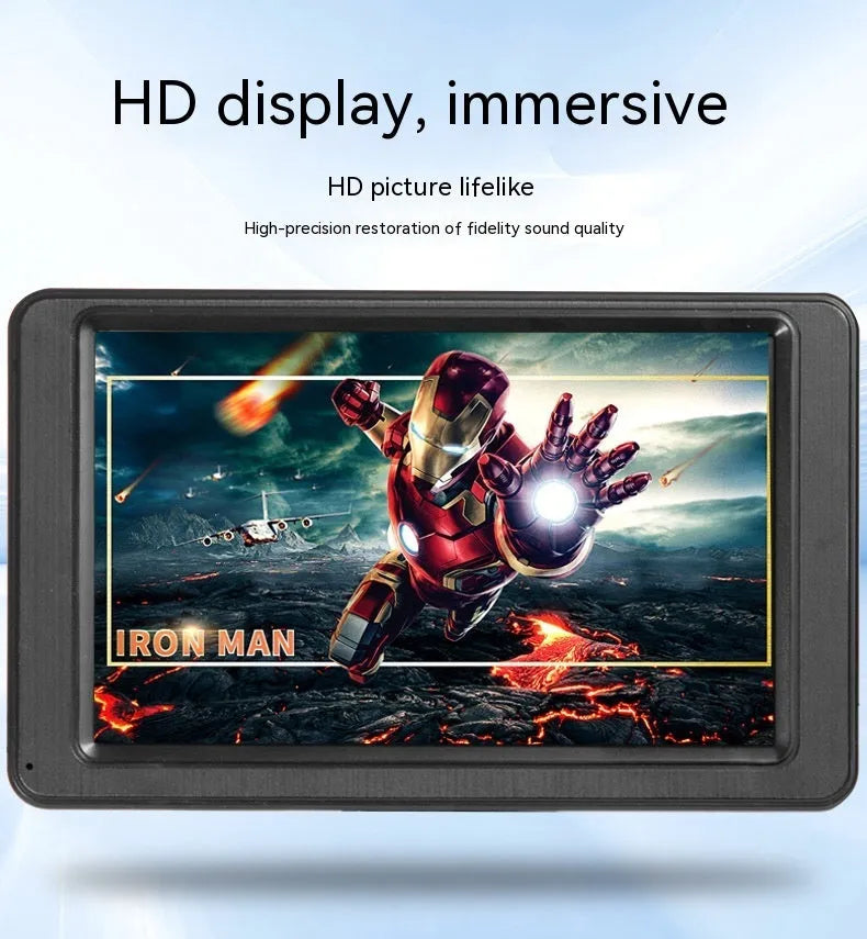 Portable 7-inch vehicle MP5 player with LCD screen and mounting bracket