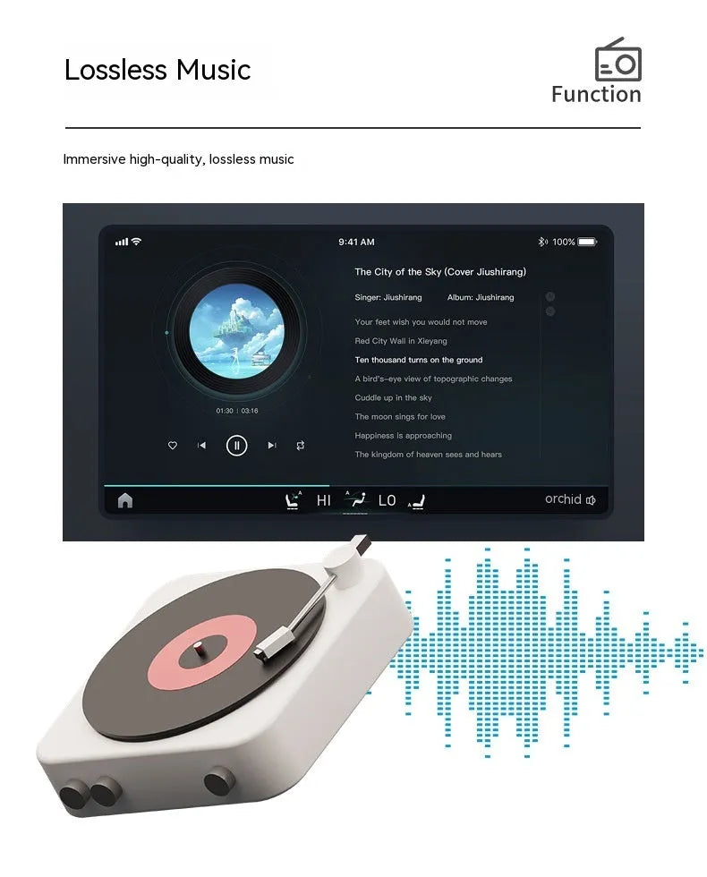 Portable 7-inch vehicle MP5 player with LCD screen and mounting bracket