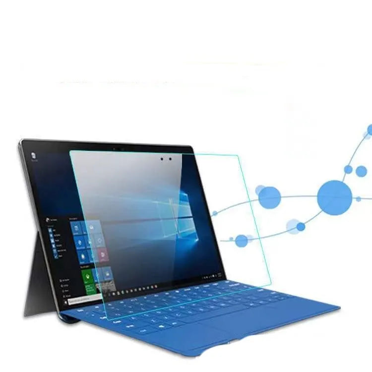 Tempered glass screen protector for Microsoft Surface tablets showing straight edge design