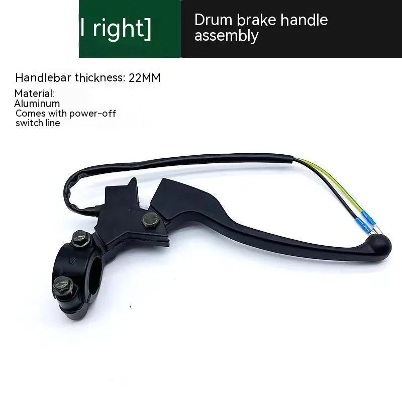 Aluminium alloy belt power off brake handle assembly with 22mm thickness showing switch connection