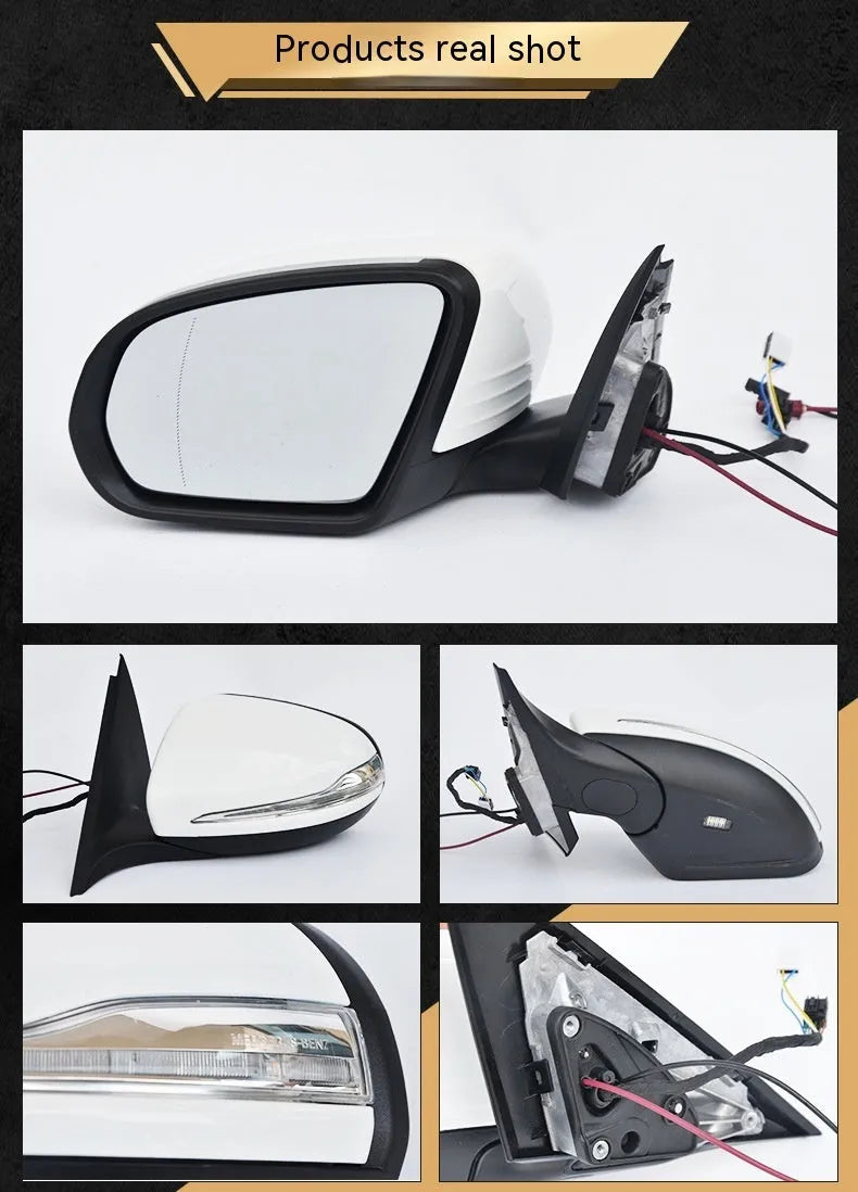 Mercedes-Benz W205 C-Class rearview mirror replacement assembly with ABS plastic shell