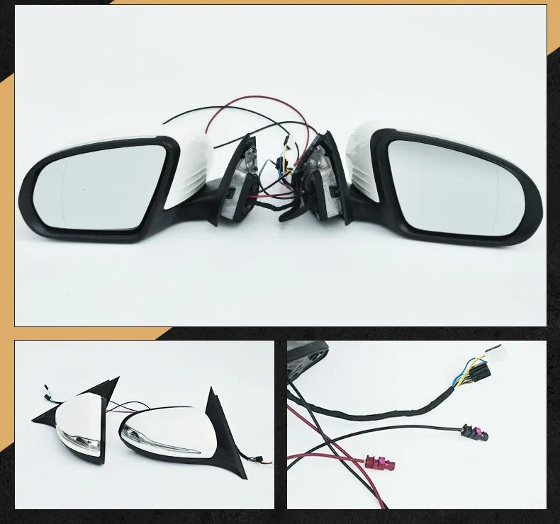 Mercedes-Benz W205 C-Class rearview mirror replacement assembly with ABS plastic shell