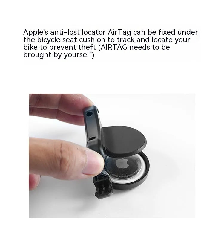 Black ABS plastic bicycle GPS tracker mounting bracket with anti-theft bolts for seat post installation