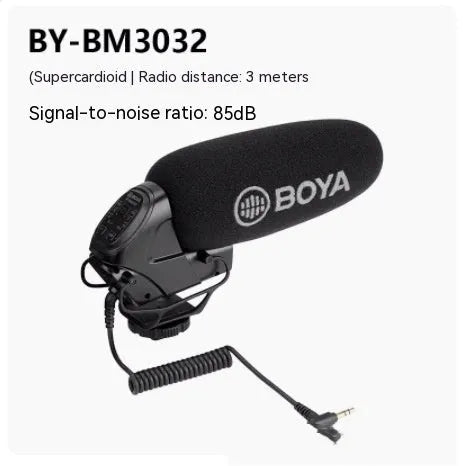 Set top super-heart directional microphone BY-BM3031 on a desk for recording and podcasting use