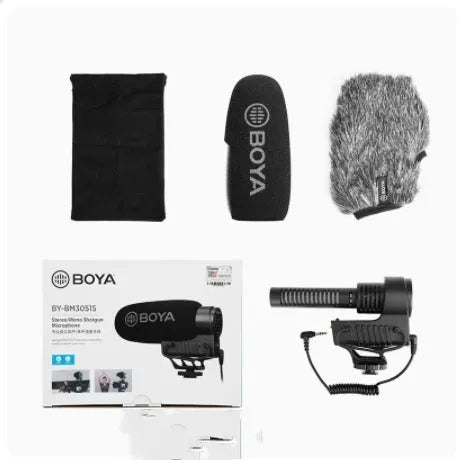 Set top super-heart directional microphone BY-BM3031 on a desk for recording and podcasting use