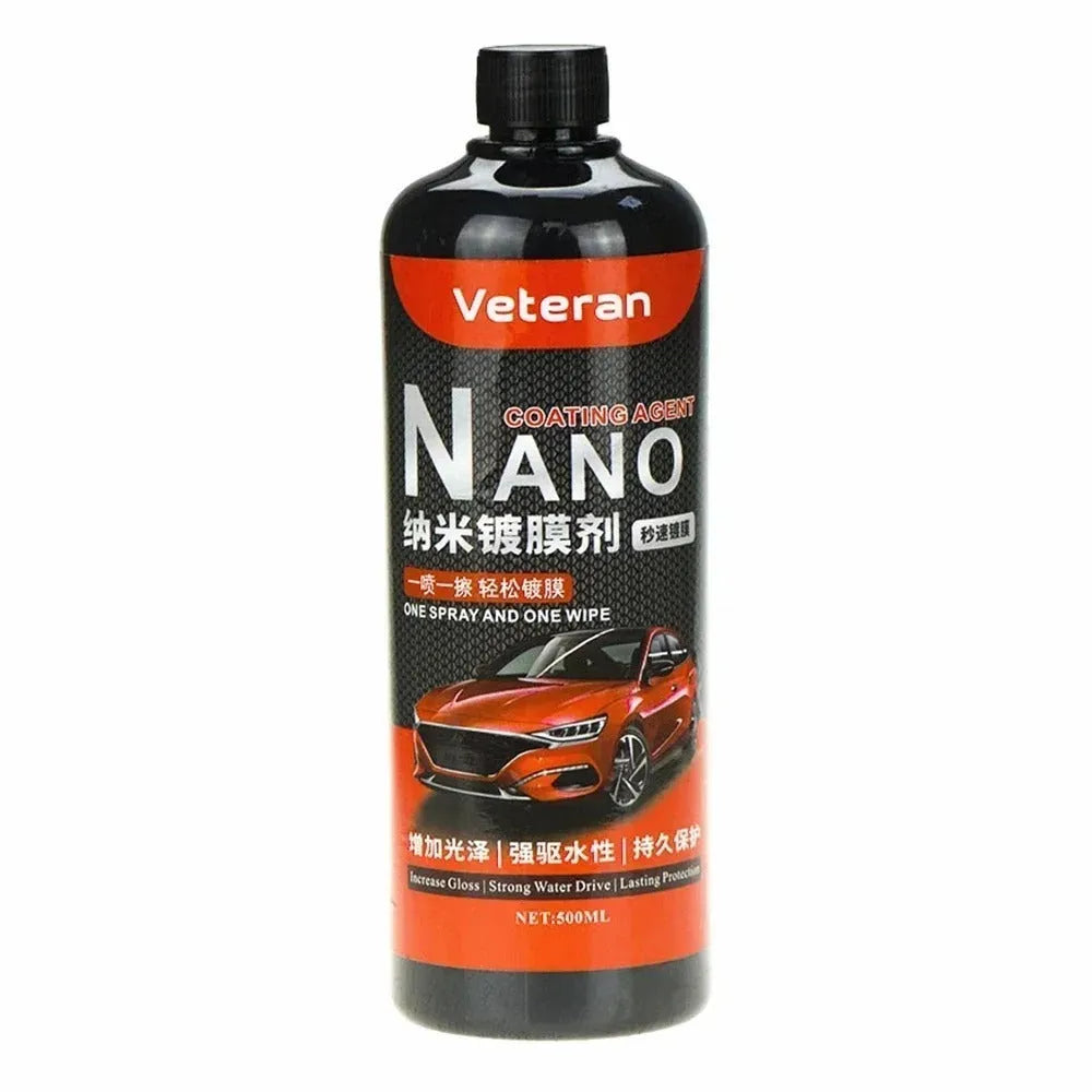 Bottle of automotive coating agent spray for car paint protection and polishing
