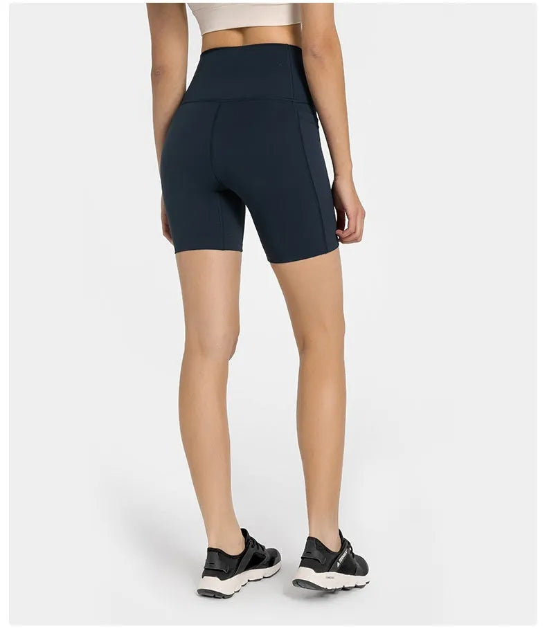 Women's black cotton blend sports shorts with super stretch for running and fitness