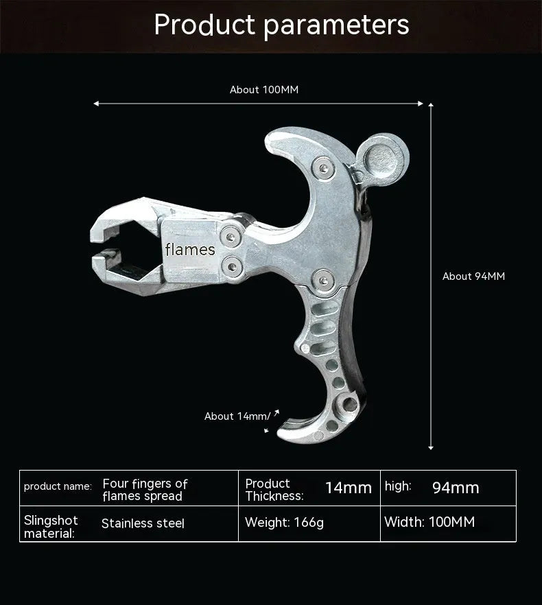 Zinc alloy archery release aid with a stainless steel trigger and adjustable wrist strap.