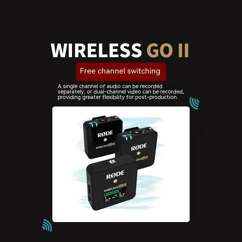 Wireless microphone 2 generation collar clip transmitter with two receivers for SLR camera and phone