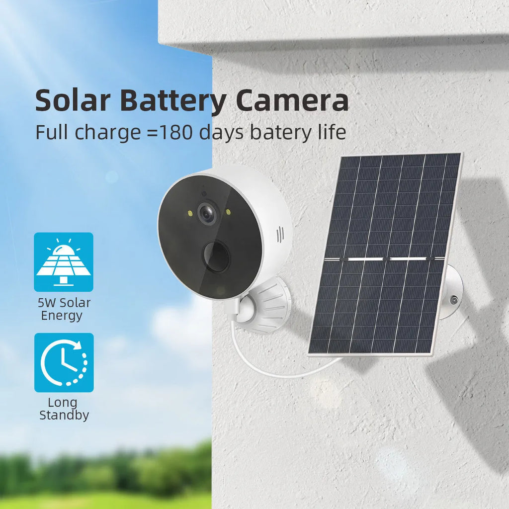 Solar panel and 1080P outdoor security camera kit for wireless monitoring