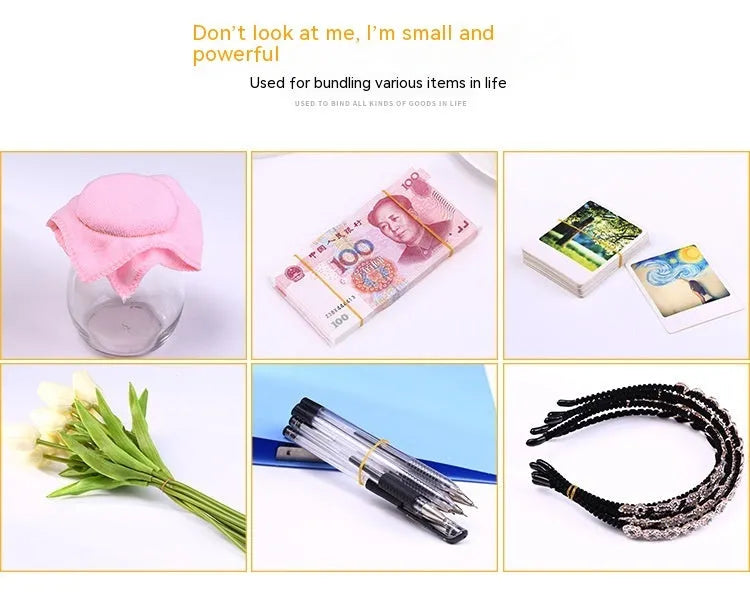 Natural rubber circular elastic band in 500g bag with round shape and natural colour