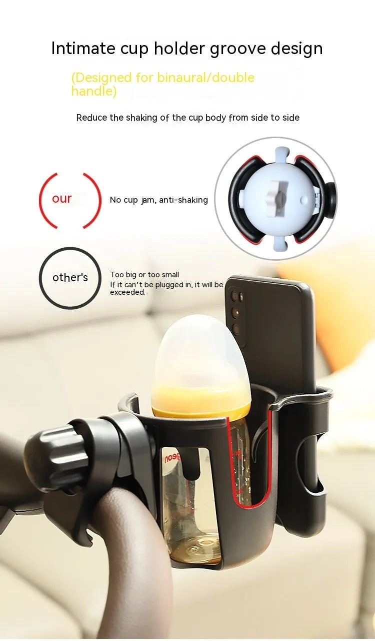 Black ABS plastic car cup holder with universal fit and spill-resistant design for vehicles