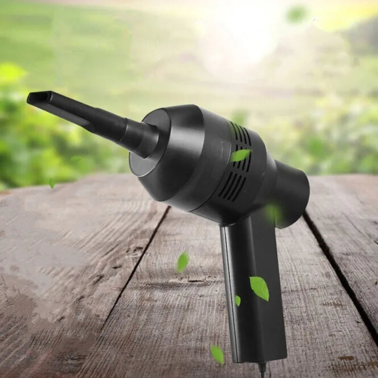 Black desktop mini vacuum cleaner for electronics and keyboard cleaning