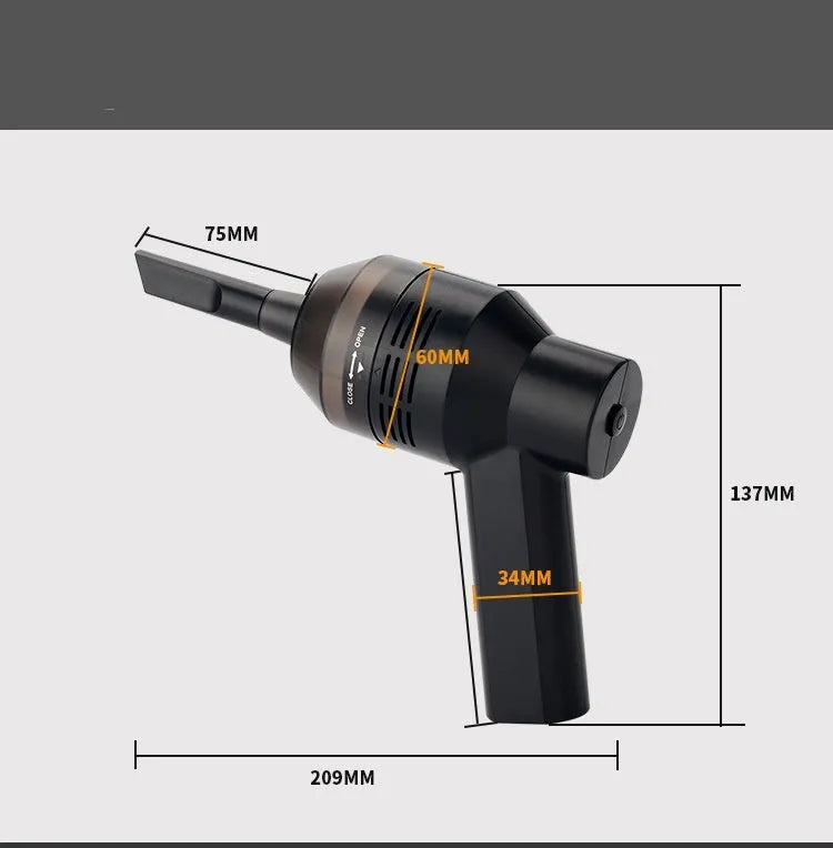 Black desktop mini vacuum cleaner for electronics and keyboard cleaning